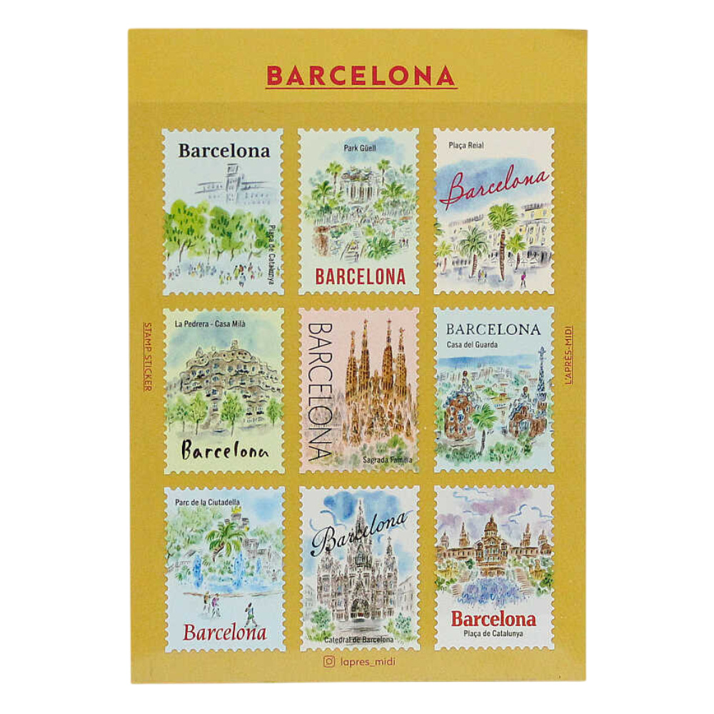 L'APRES-MIDI- Posta Pulu Sticker - Barcelona 1 (9'lu Paket)